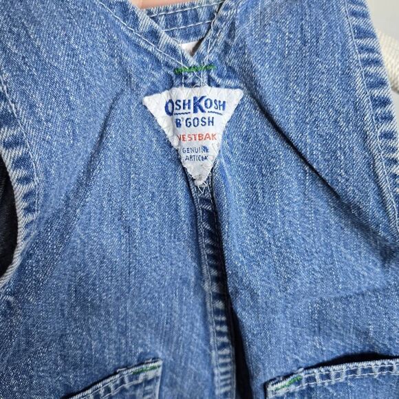 Vintage OshKosh Overalls Size 24 Months Vestbak Denim Blue USA - Picture 5 of 7